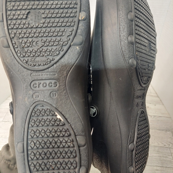 CROCS mercy work clog black silver slip resistant women's size 11 - Picture 4 of 6